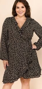 Winslow flower floral wrap ruffle dress size 3x.  NWT